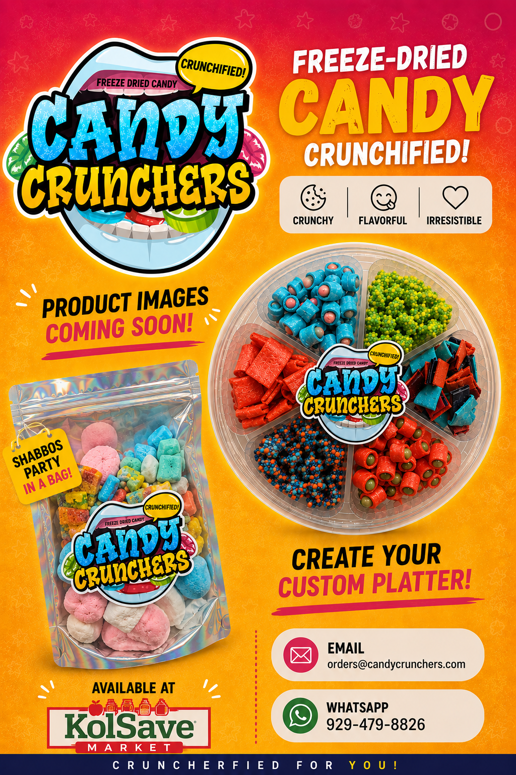 Candy Crunchers freeze-dried candy flyer
